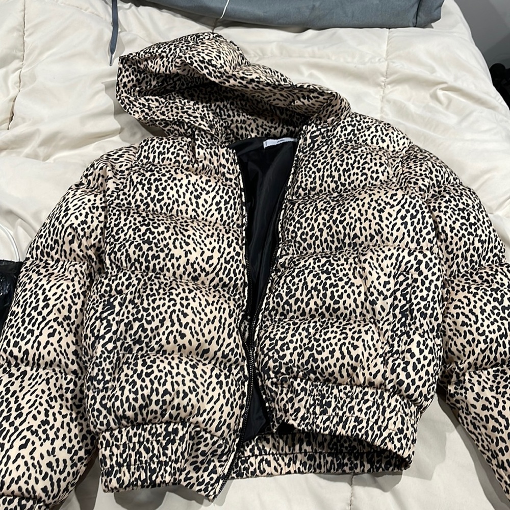 Adika Size S Cheetah Print Puffer Coat- SO CUTE!!!! Barely worn!
